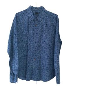 J. Crew Navy shirt with pattern.